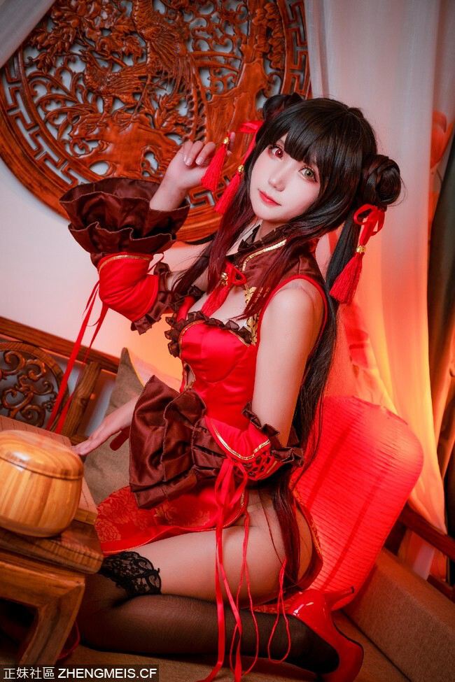 约会大作战时崎狂三黑丝旗袍cos CN魔王杏子